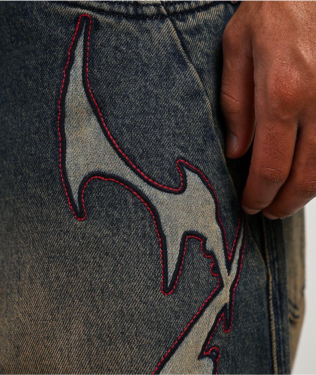 Vitriol Void Bite Blue Wash Ultra Wide Jeans