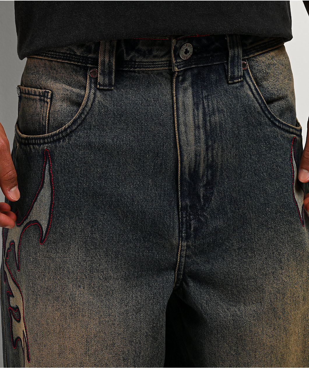 Vitriol Void Bite Blue Wash Ultra Wide Leg Jeans