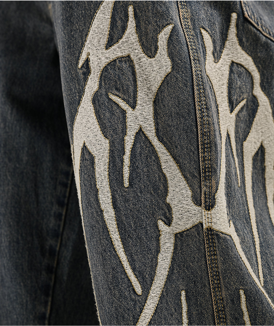 Vitriol Void Bones Blue Wash Ultra Wide Jeans
