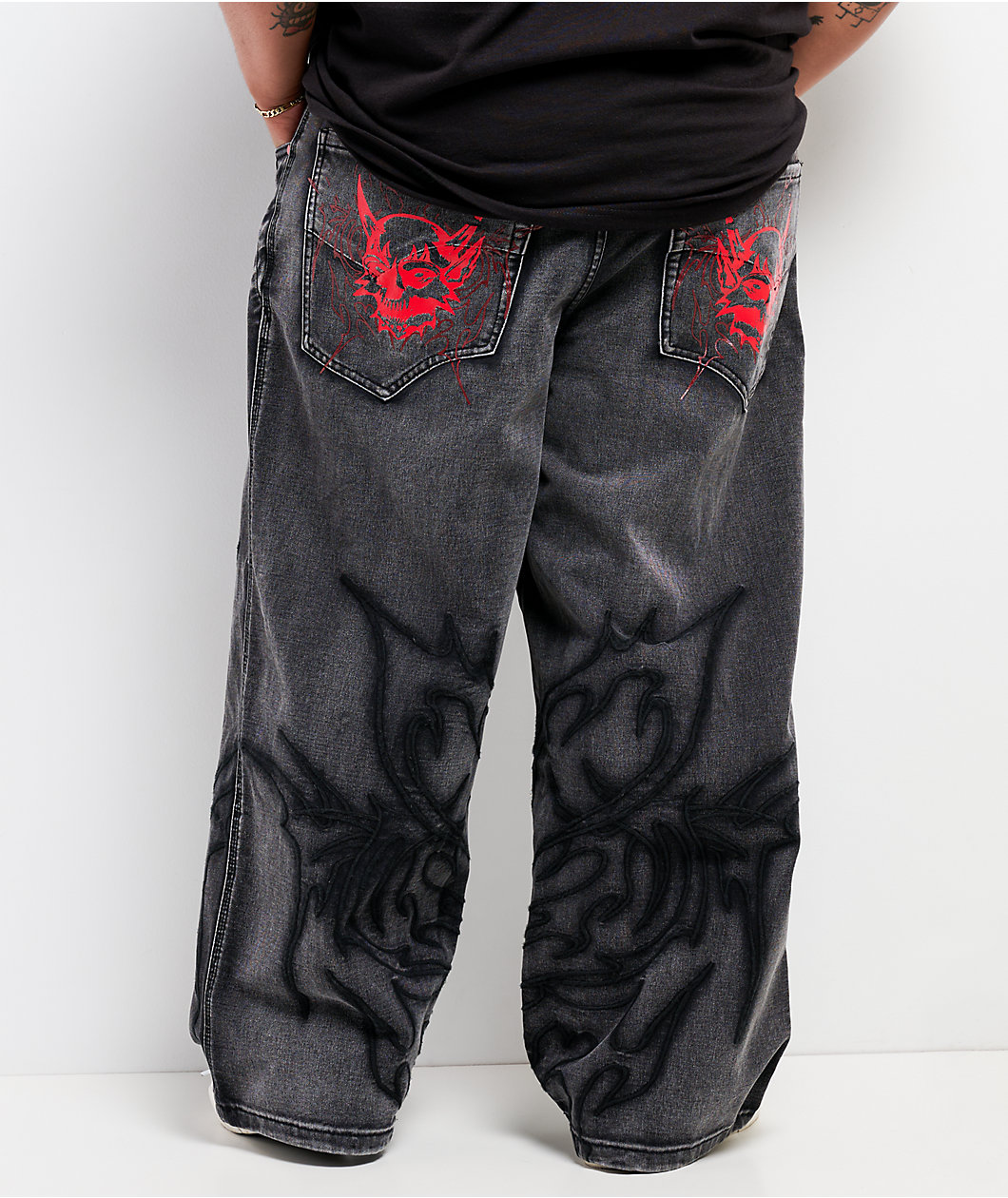 Vitriol Void Brimstone Wash Ultra Wide Canvas Pants