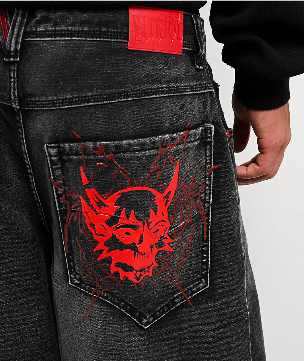 Vitriol Void Brimstone Wash Ultra Wide Canvas Pants