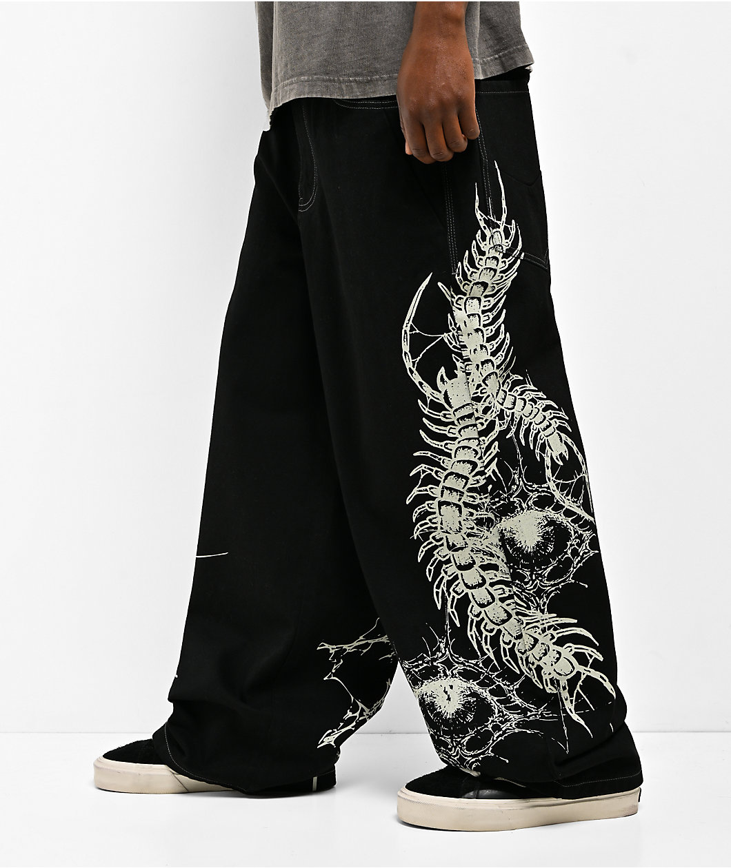 Vitriol Void Creep Black Wide Leg Jeans
