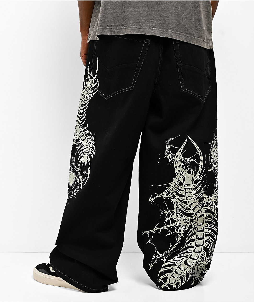 Vitriol Void Creep Black Wide Leg Jeans