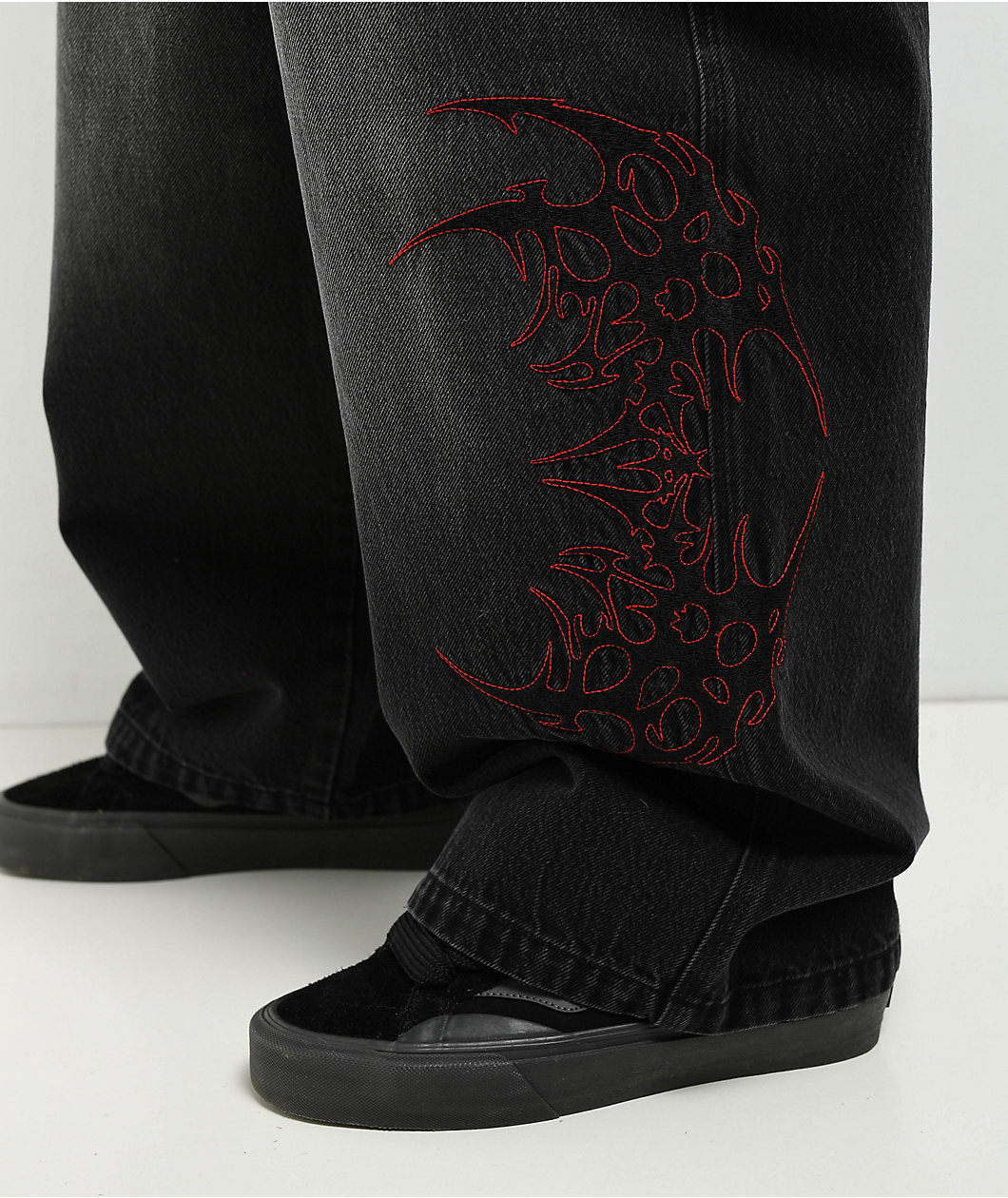 Vitriol Void Cryptic Black Wash Ultra Wide Denim Jeans