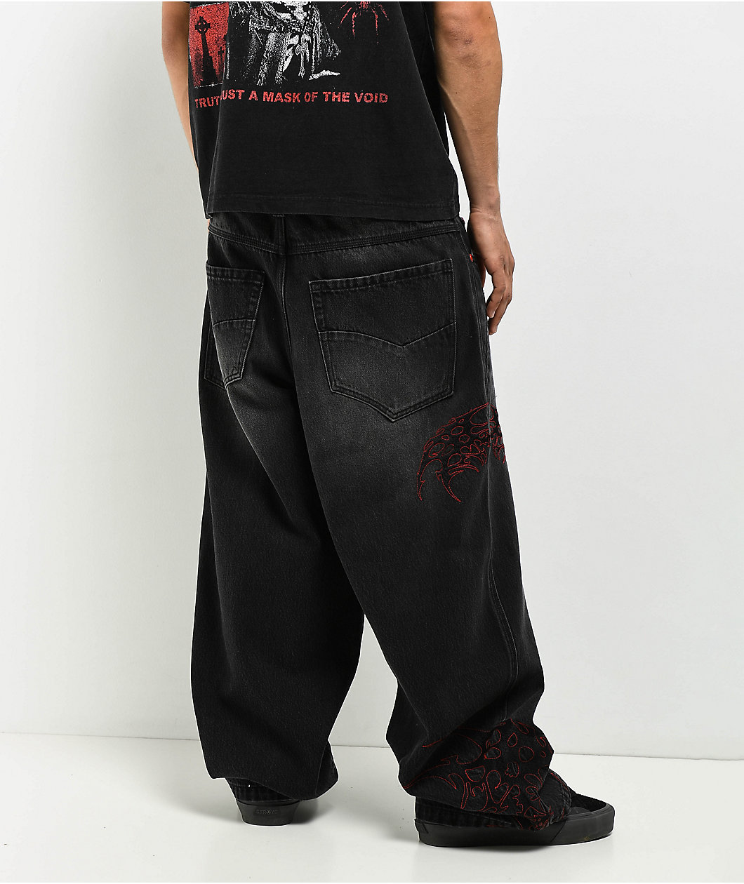 Vitriol Void Cryptic Black Wash Ultra Wide Denim Jeans