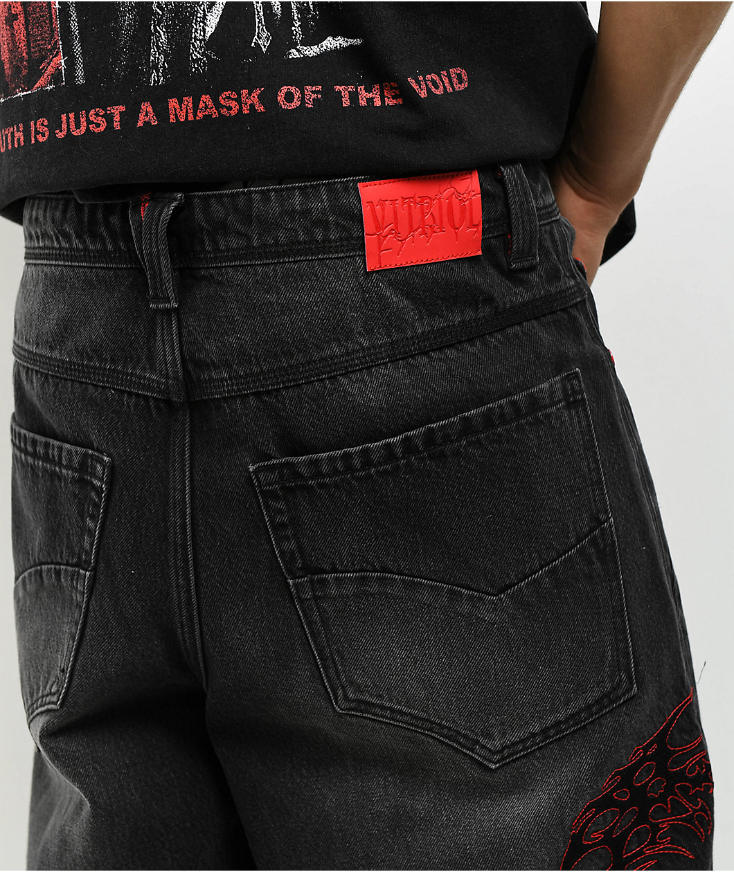 Vitriol Void Cryptic Ultra Wide Black Wash Denim Jeans