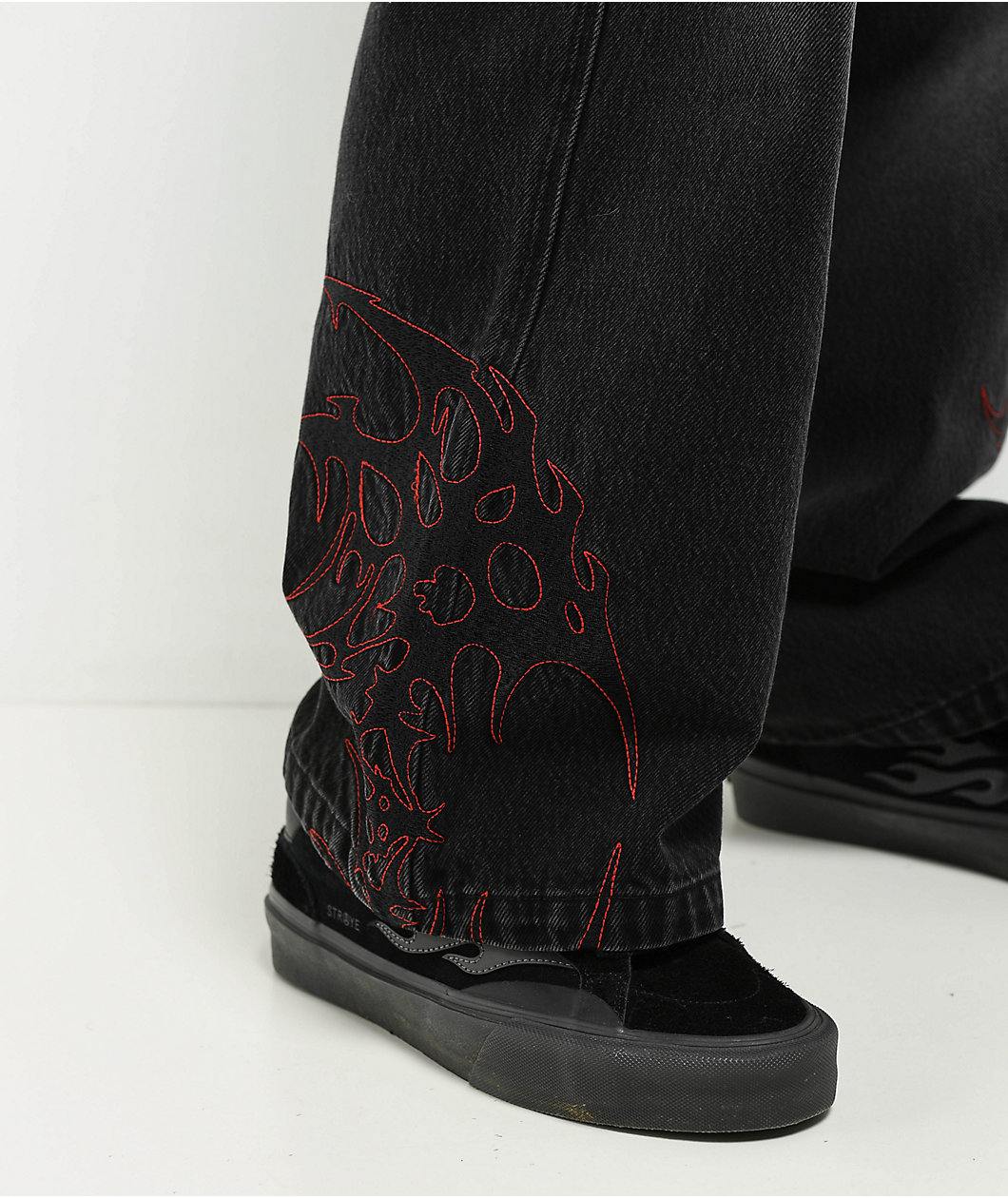 Vitriol Void Cryptic Ultra Wide Black Wash Denim Jeans