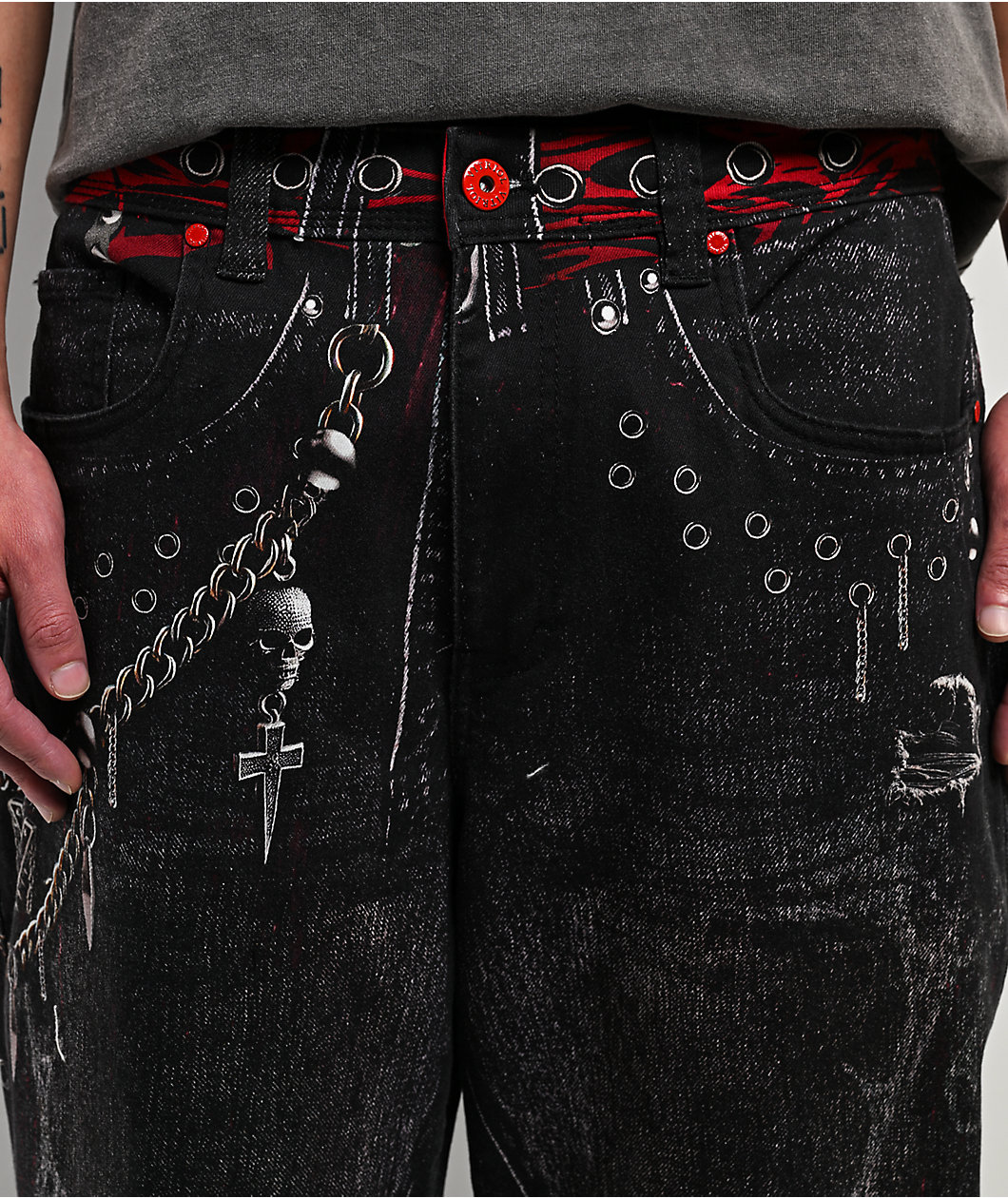 Vitriol Void Optical Black Printed Jeans