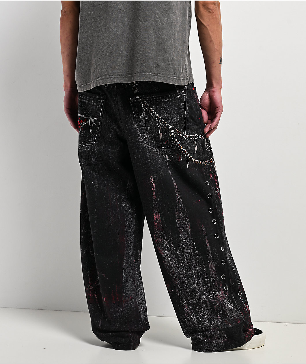 Vitriol Void Optical Black Printed Jeans