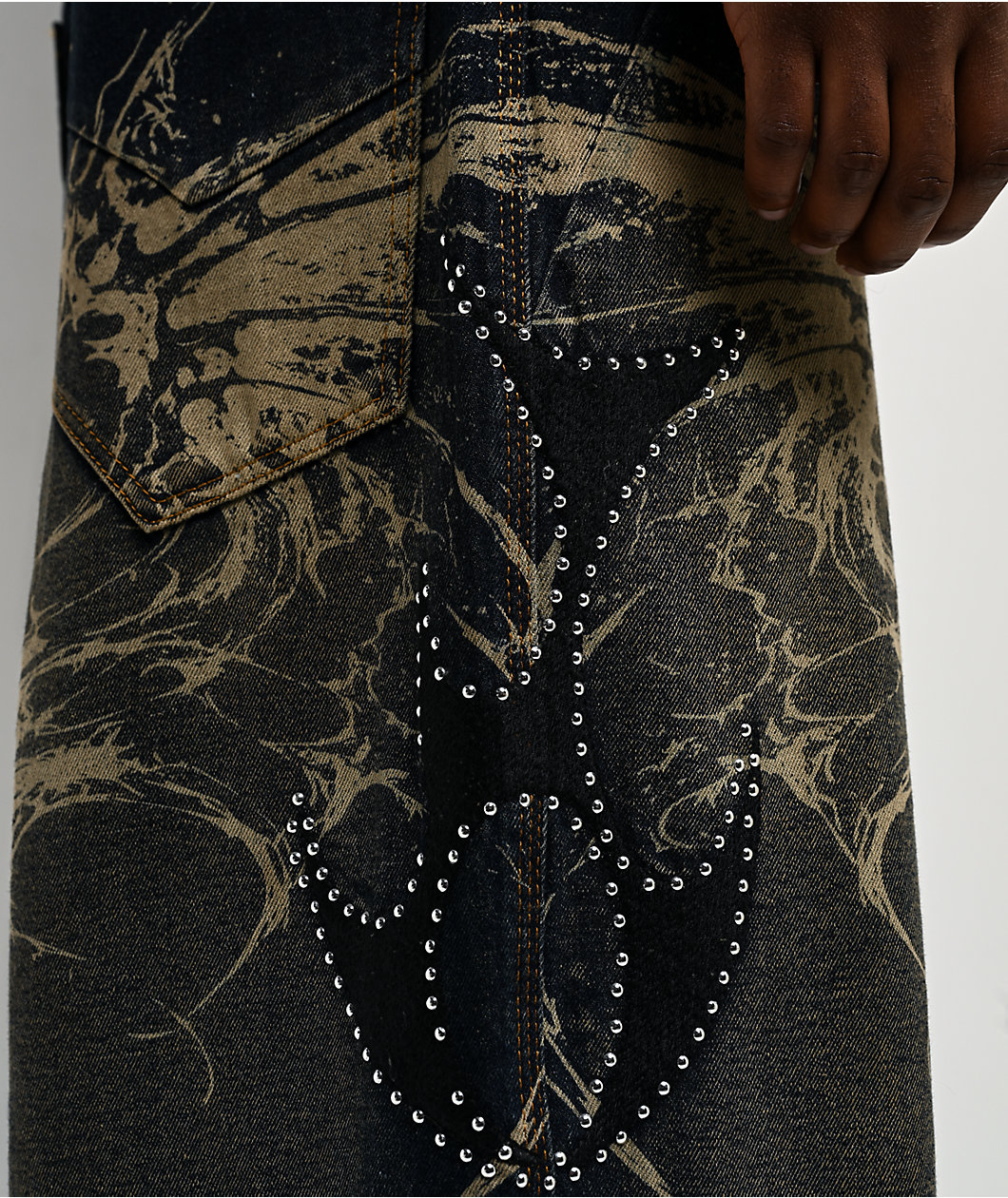 Vitriol Void Repent Dark Blue Wash Wide Leg Jeans