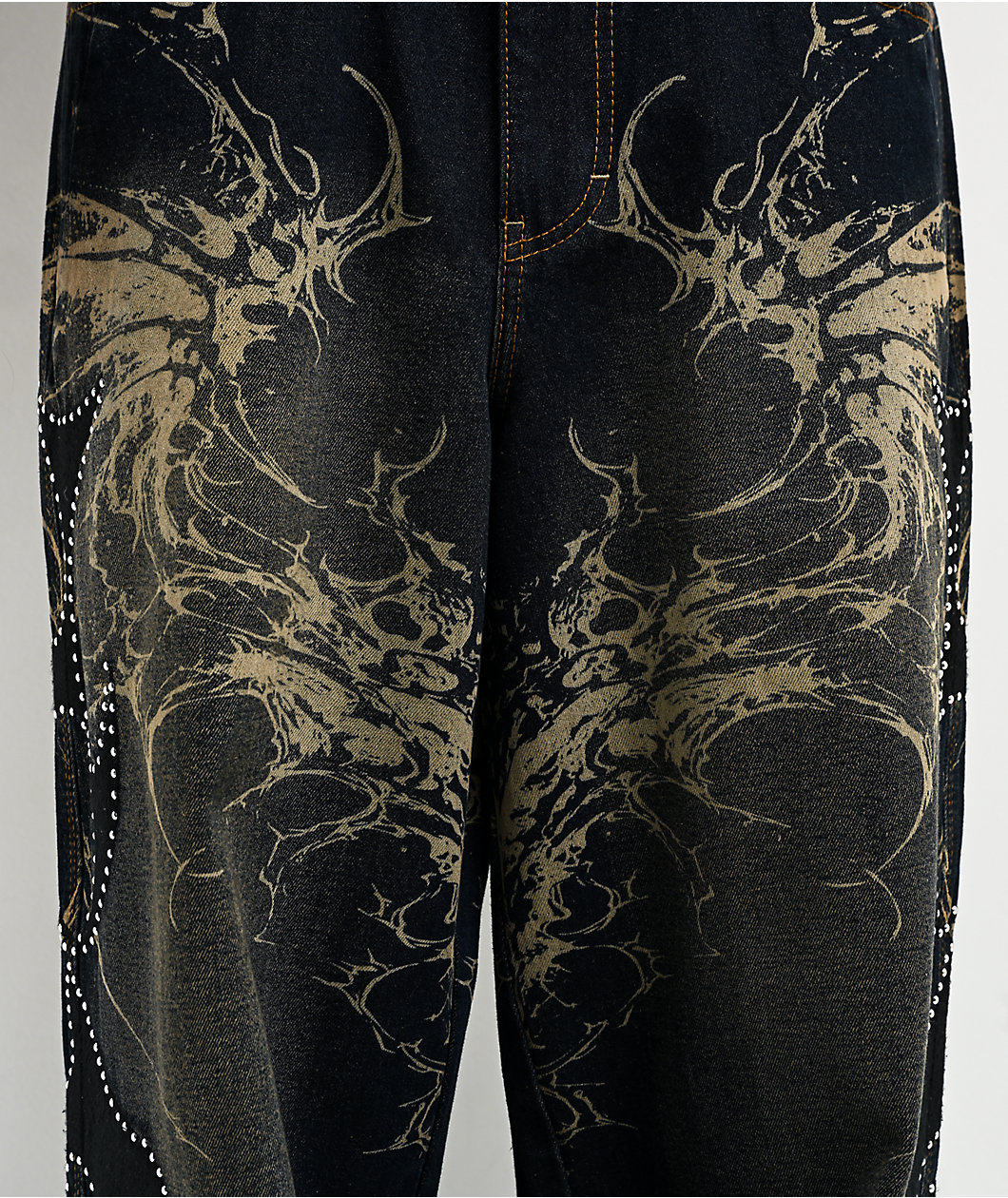 Vitriol Void Repent Dark Blue Wash Wide Leg Jeans