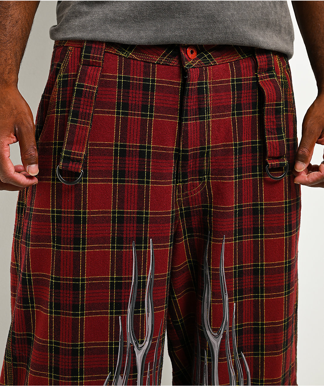 Vitriol Void Restraints Red Plaid Ultra Wide Cargo Pants