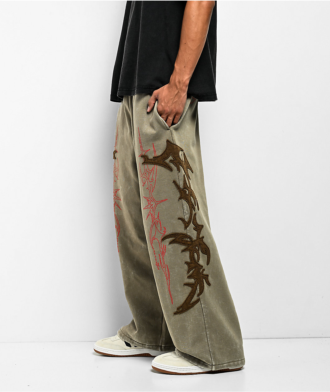 Vitriol Void Shroud Beige Fleece Sweatpants
