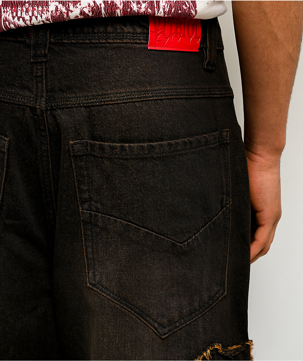 Vitriol Void Singe Brown Wash Ultra Wide Leg Jeans