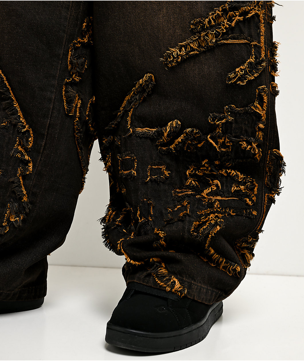 Vitriol Void Singe Brown Wash Ultra Wide Leg Jeans