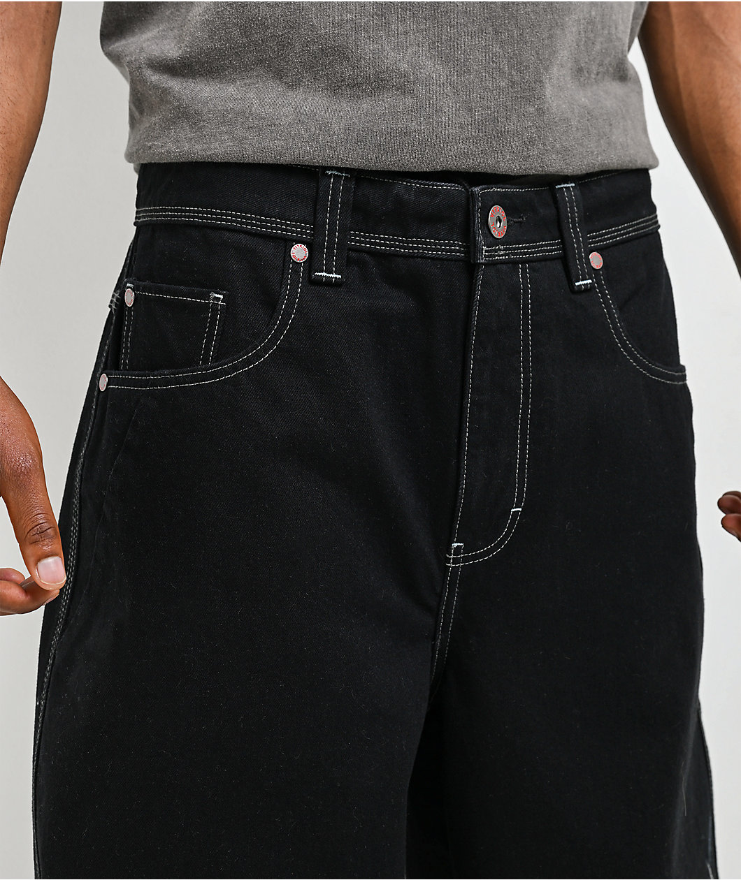 Vitriol Void Skull Black Ultra Wide Jeans