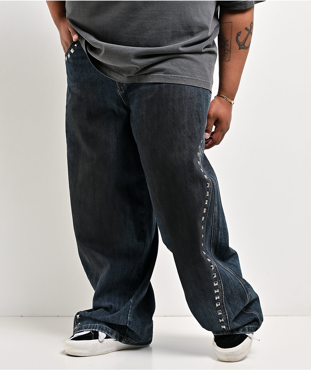 Vitriol Void Spill Blue Wash Ultra Wide Leg Jeans