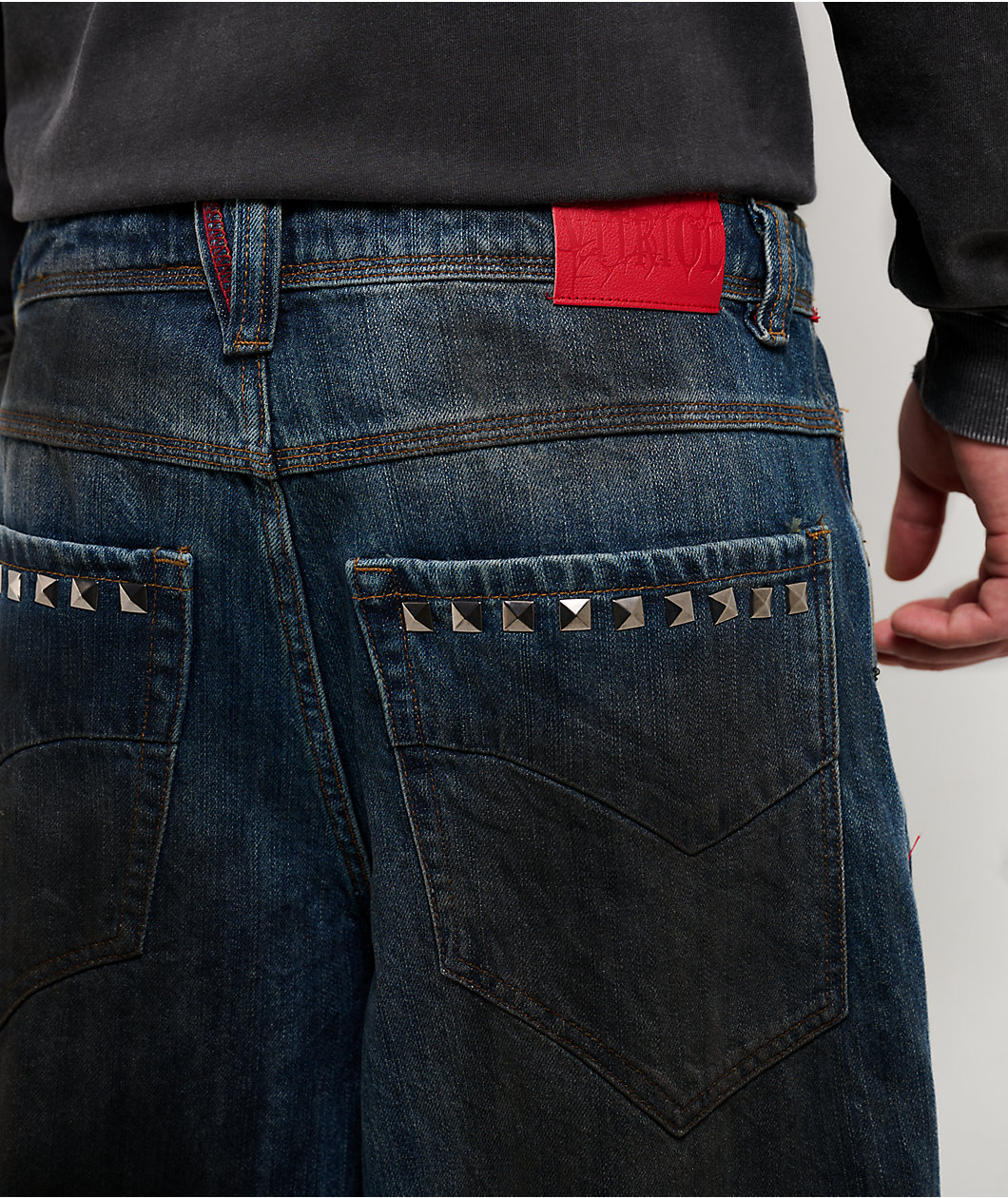 Vitriol Void Spill Blue Wash Ultra Wide Leg Jeans