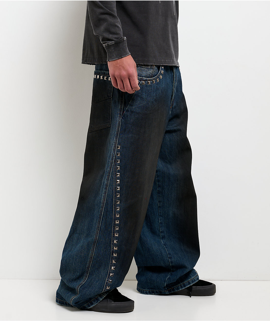 Vitriol Void Spill Blue Wash Ultra Wide Leg Jeans