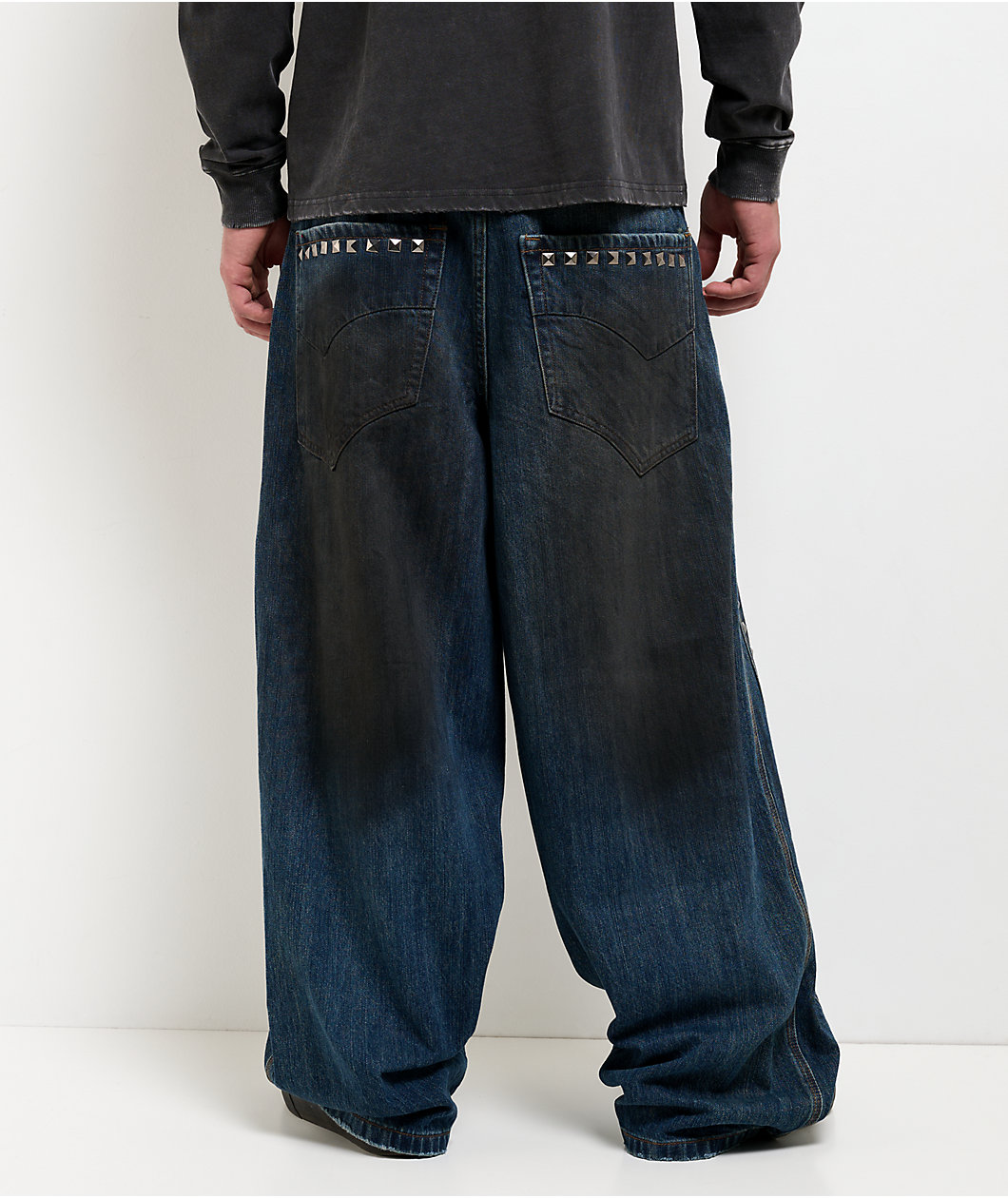Vitriol Void Spill Blue Wash Ultra Wide Leg Jeans