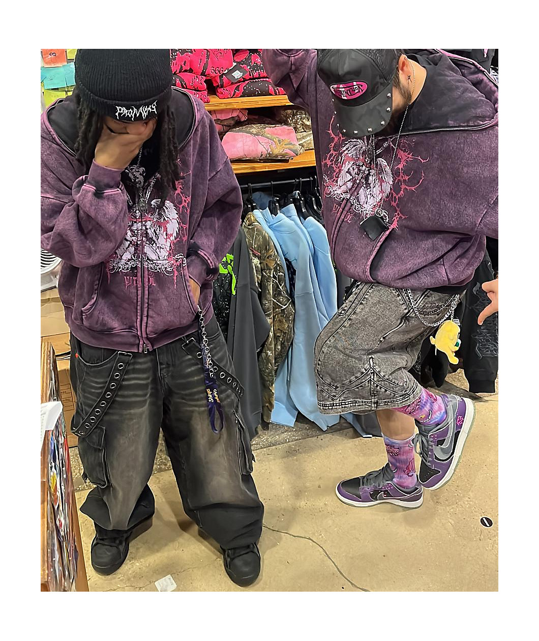 Vitriol Void Strap Black Wash Ultra Wide Cargo Jeans