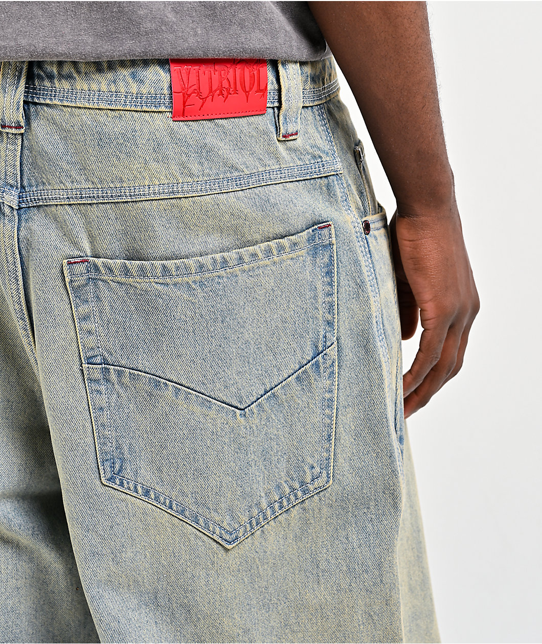 Vitriol Void Wrecked Light Blue Wash Ultra Wide Jeans