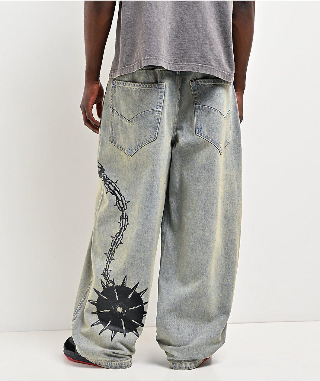 Vitriol Void Wrecked Light Blue Wash Ultra Wide Jeans