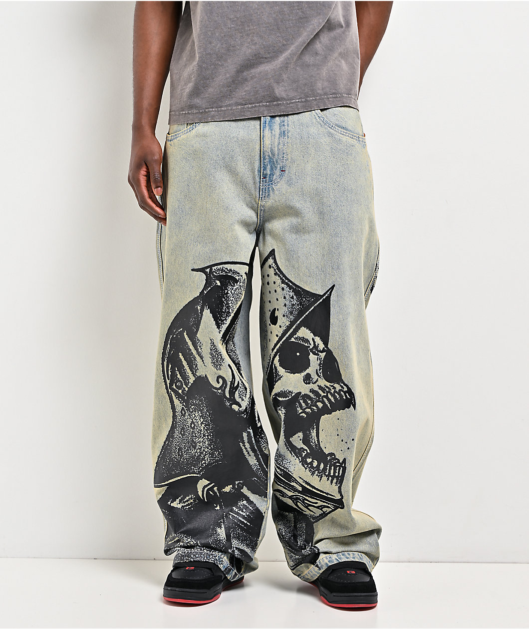 Vitriol Void Wrecked Light Blue Wash Ultra Wide Jeans