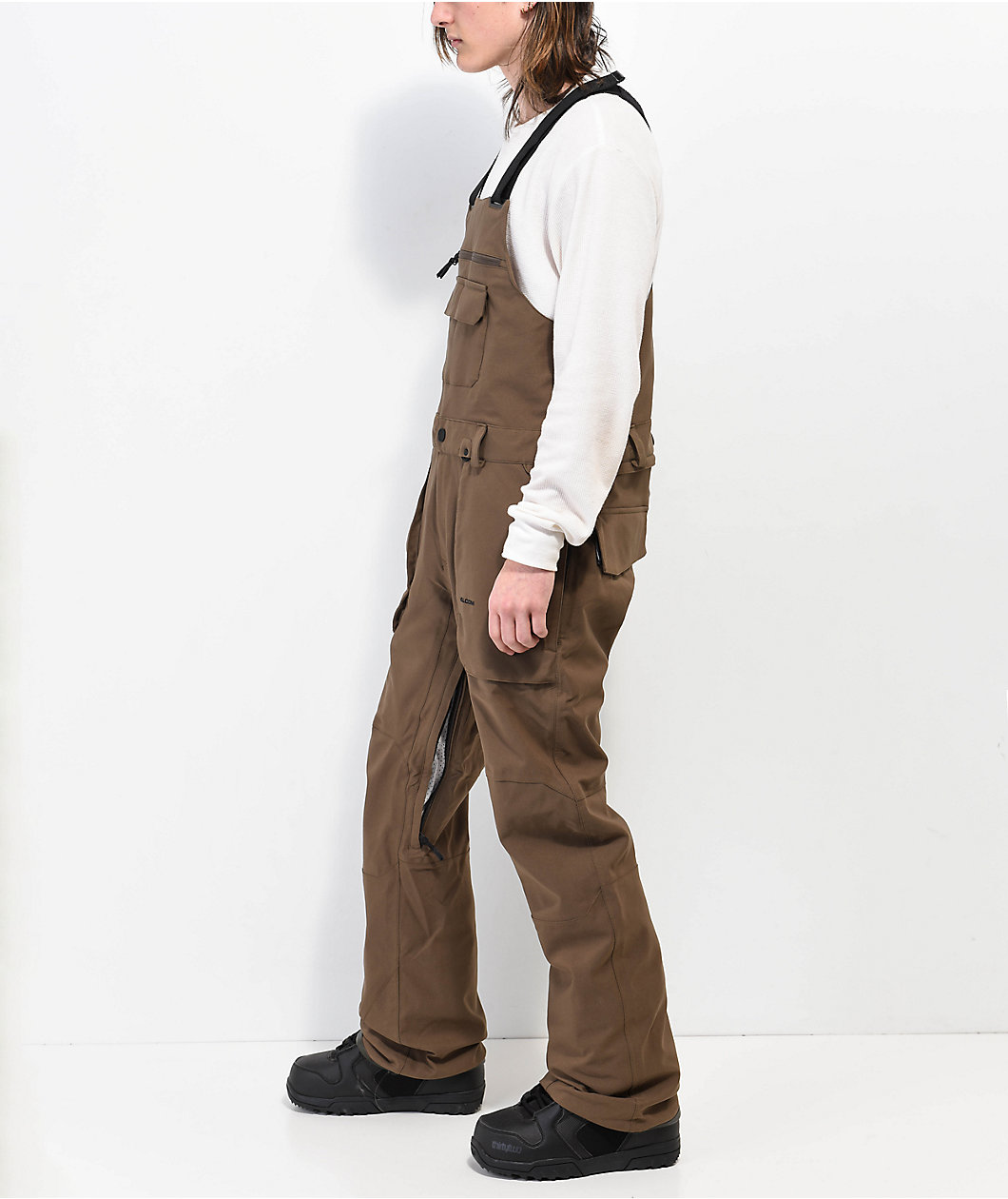 Volcom Roan Brown 15K Bib Snowboard Pants