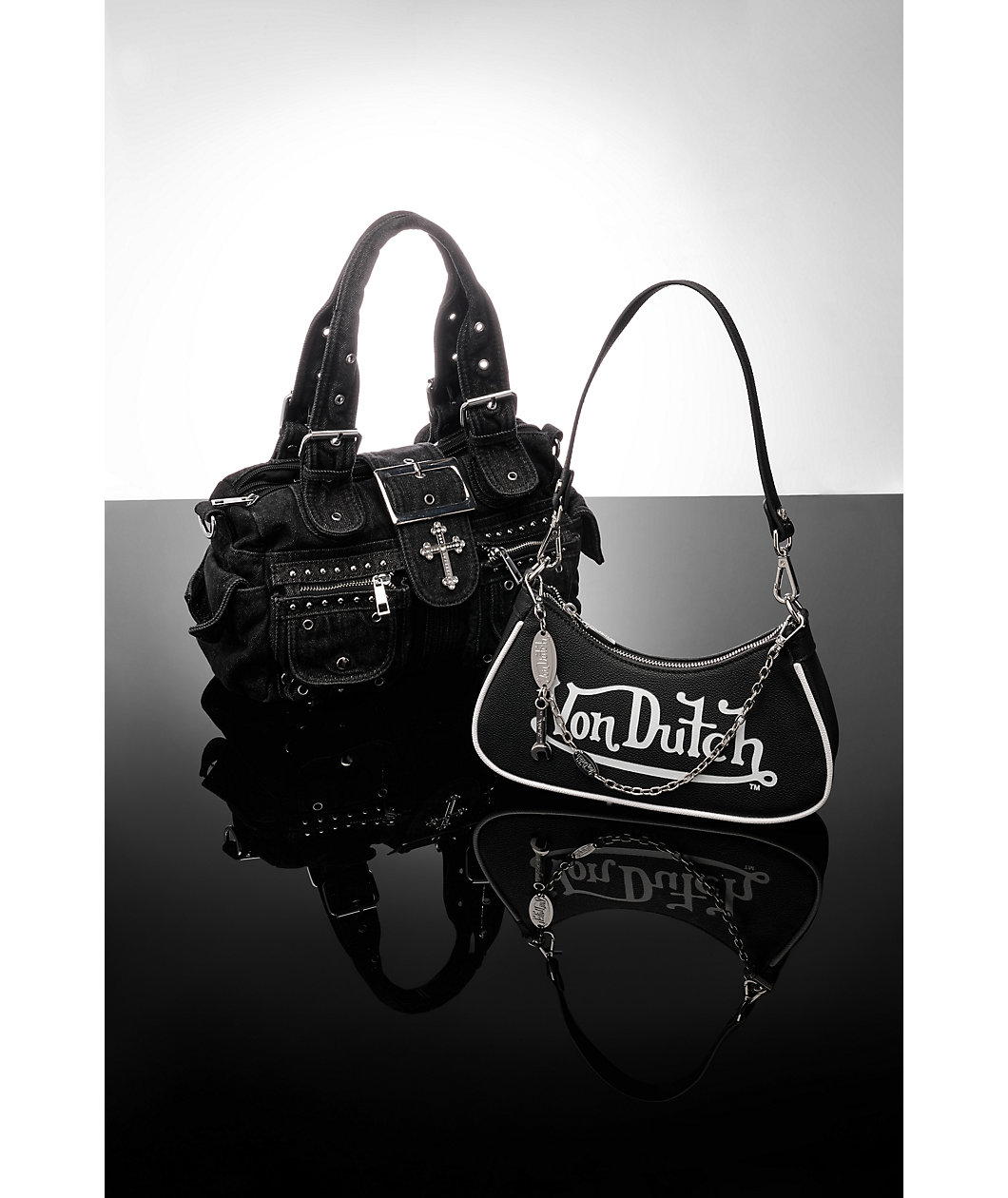 Von Dutch Black & White Shoulder Bag at CoolSprings Galleria in