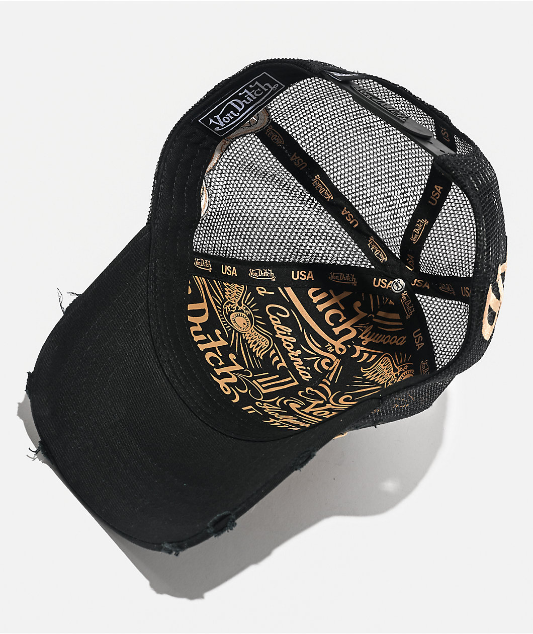 Von Dutch Bleached Black Trucker Hat
