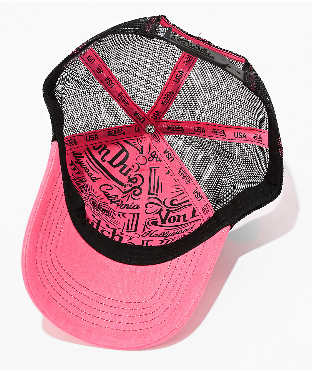Von Dutch Bling Pink & Black Trucker Hat