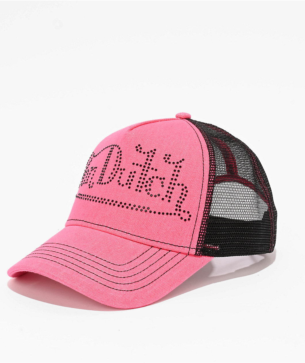 Von Dutch Bling Pink & Black Trucker Hat