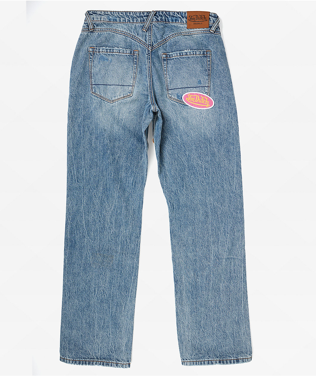 Von Dutch Blue Wash Low Rise Straight Leg Jeans