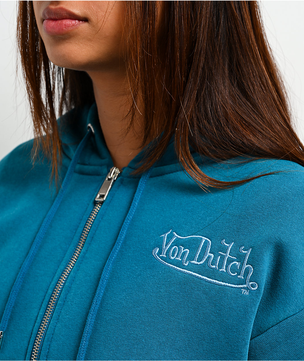 Von Dutch Blue Wash Zip Hoodie