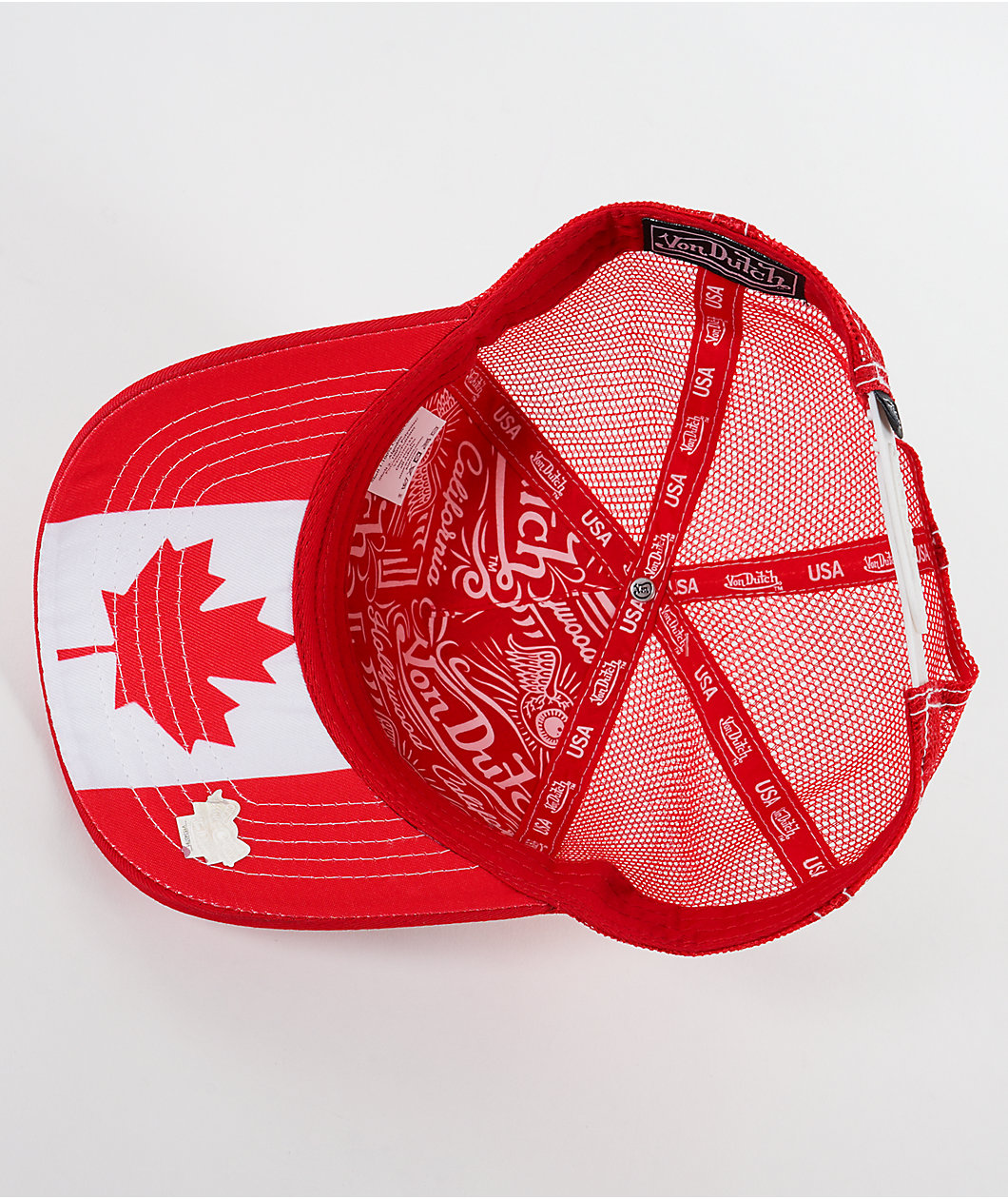 Von Dutch Canada Flag White & Red Trucker Hat