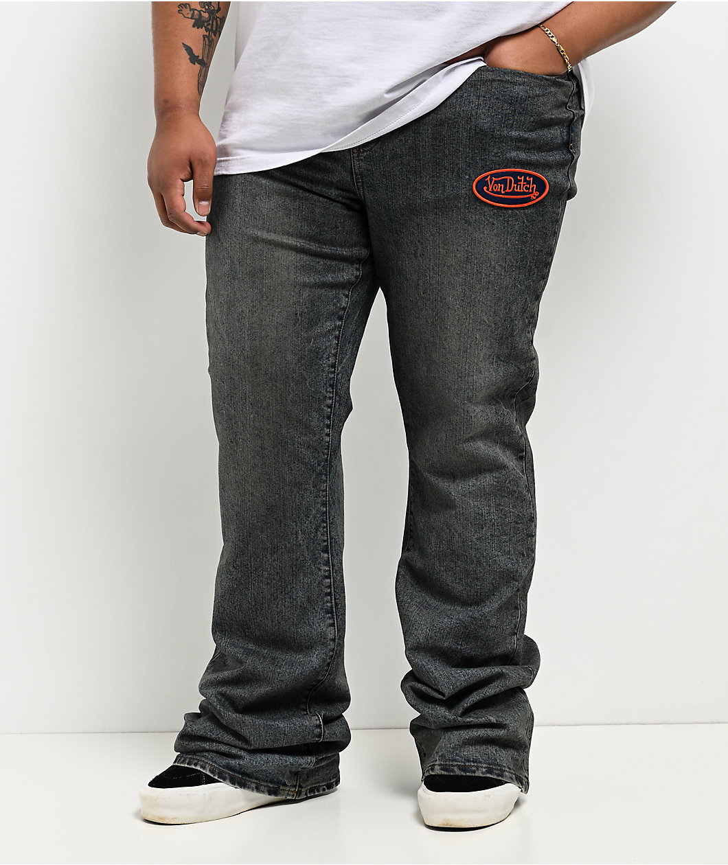 Von Dutch Clutch Stacked Flare Jeans