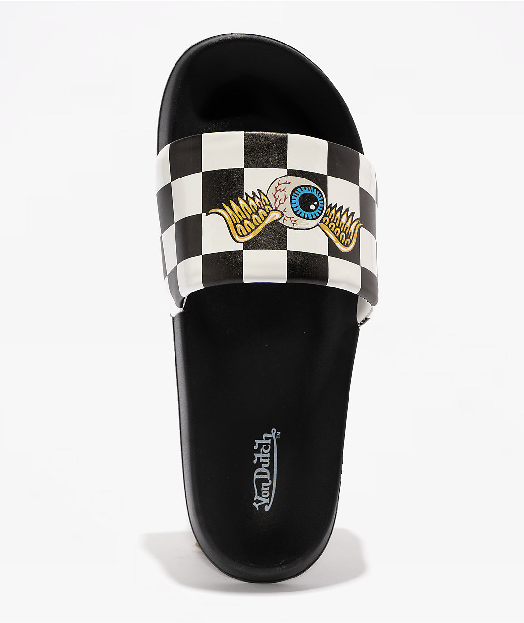 Von Dutch Domino Black Slide Sandals