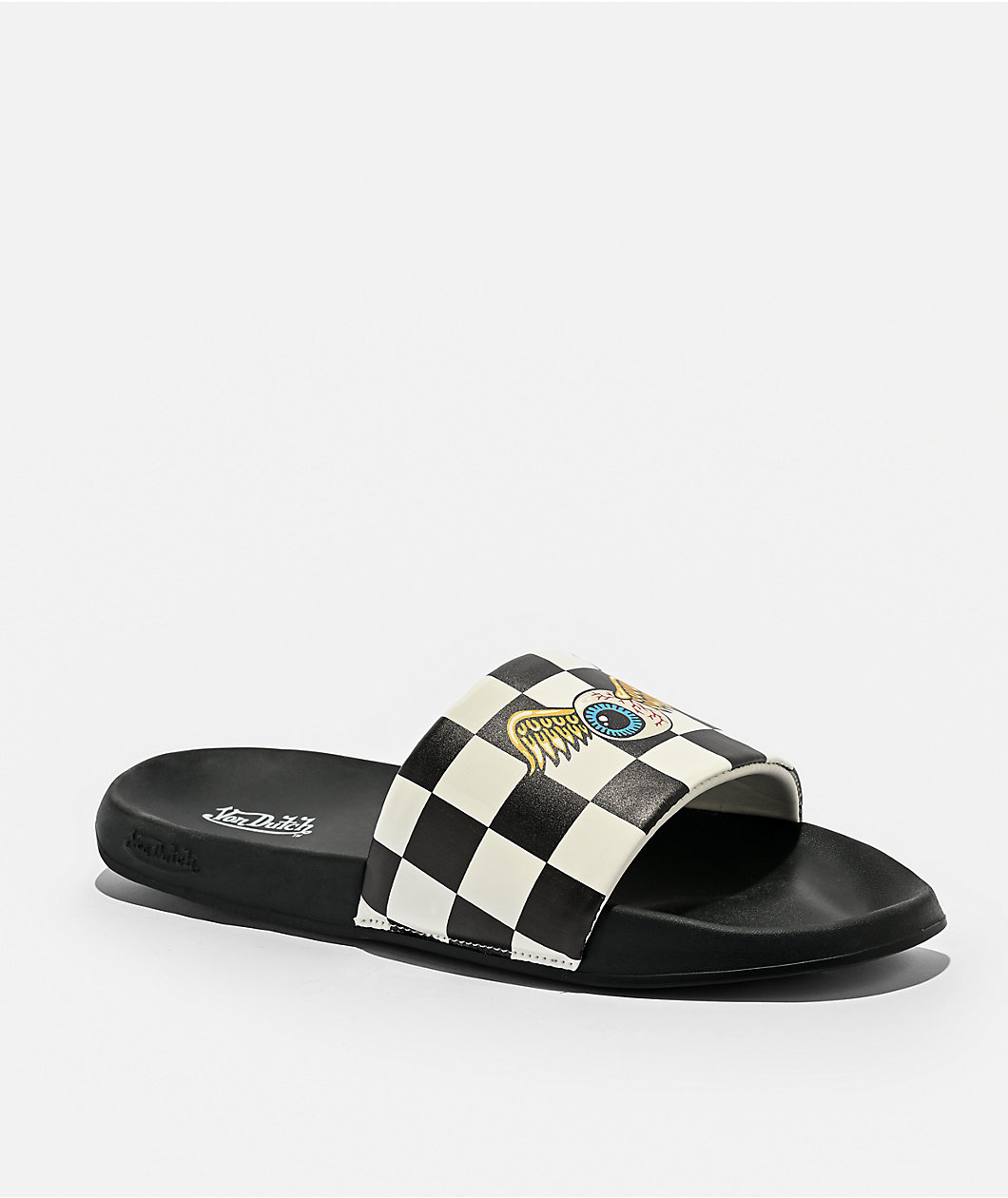 Von Dutch Domino Black Slide Sandals