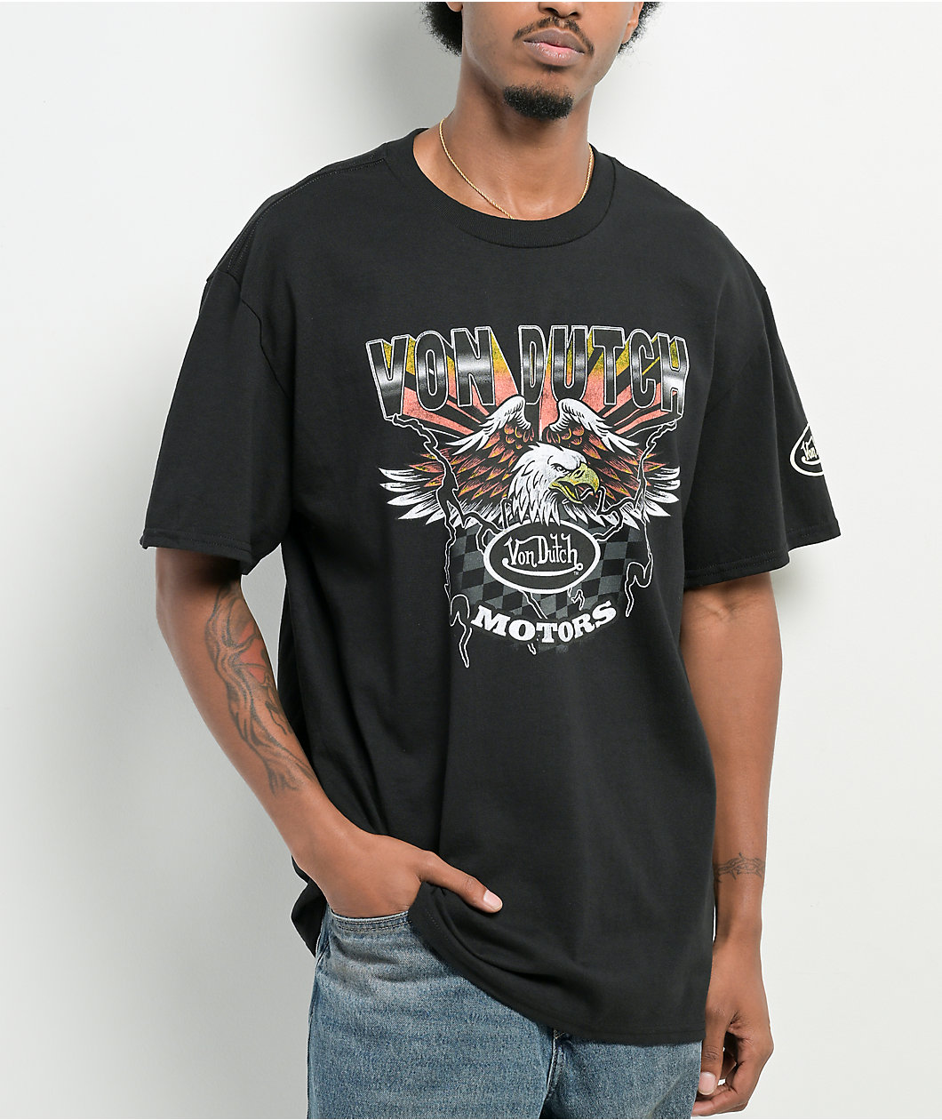 Von Dutch Eagle Motors Black T-Shirt
