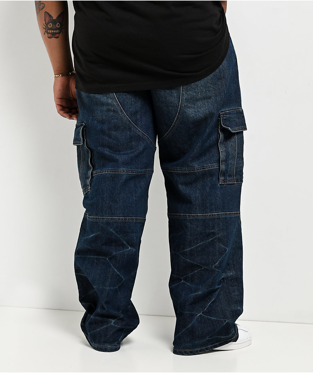 Von Dutch Hunter Blue Wash Cargo Jeans