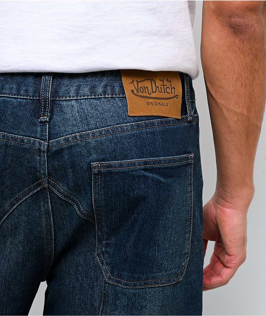 Von Dutch Hunter Blue Wash Cargo Jeans