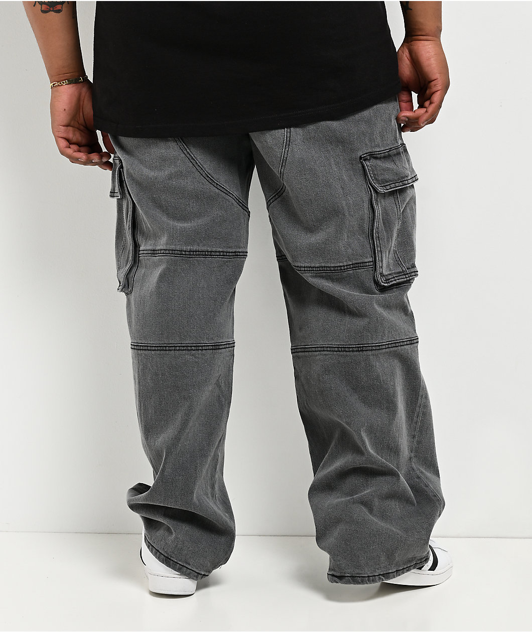 Von Dutch Hunter Grey Wash Cargo Jeans