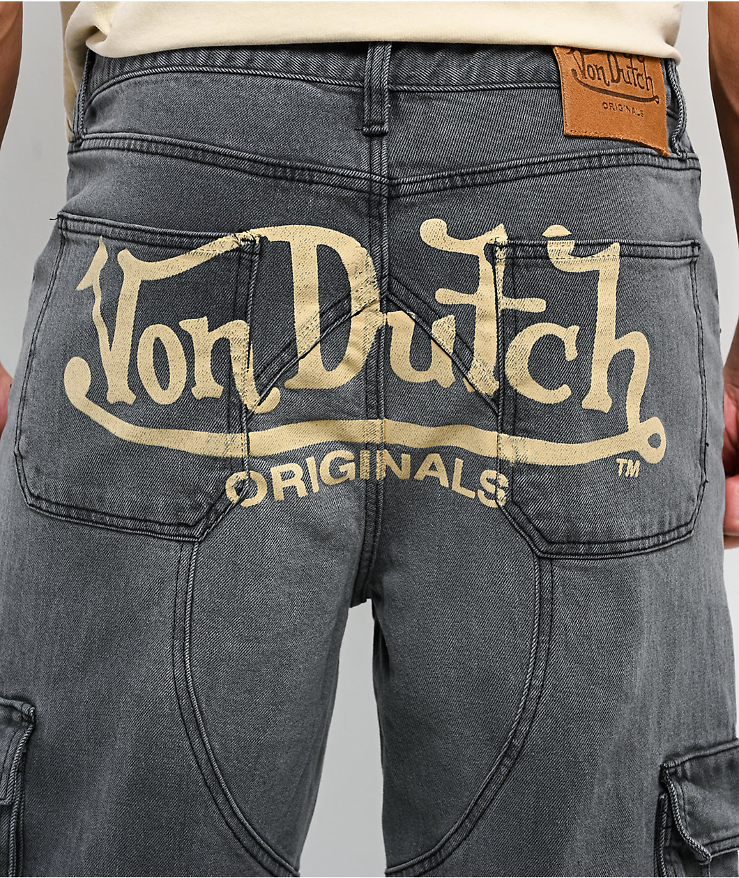 Von Dutch Hunter Grey Wash Cargo Jeans