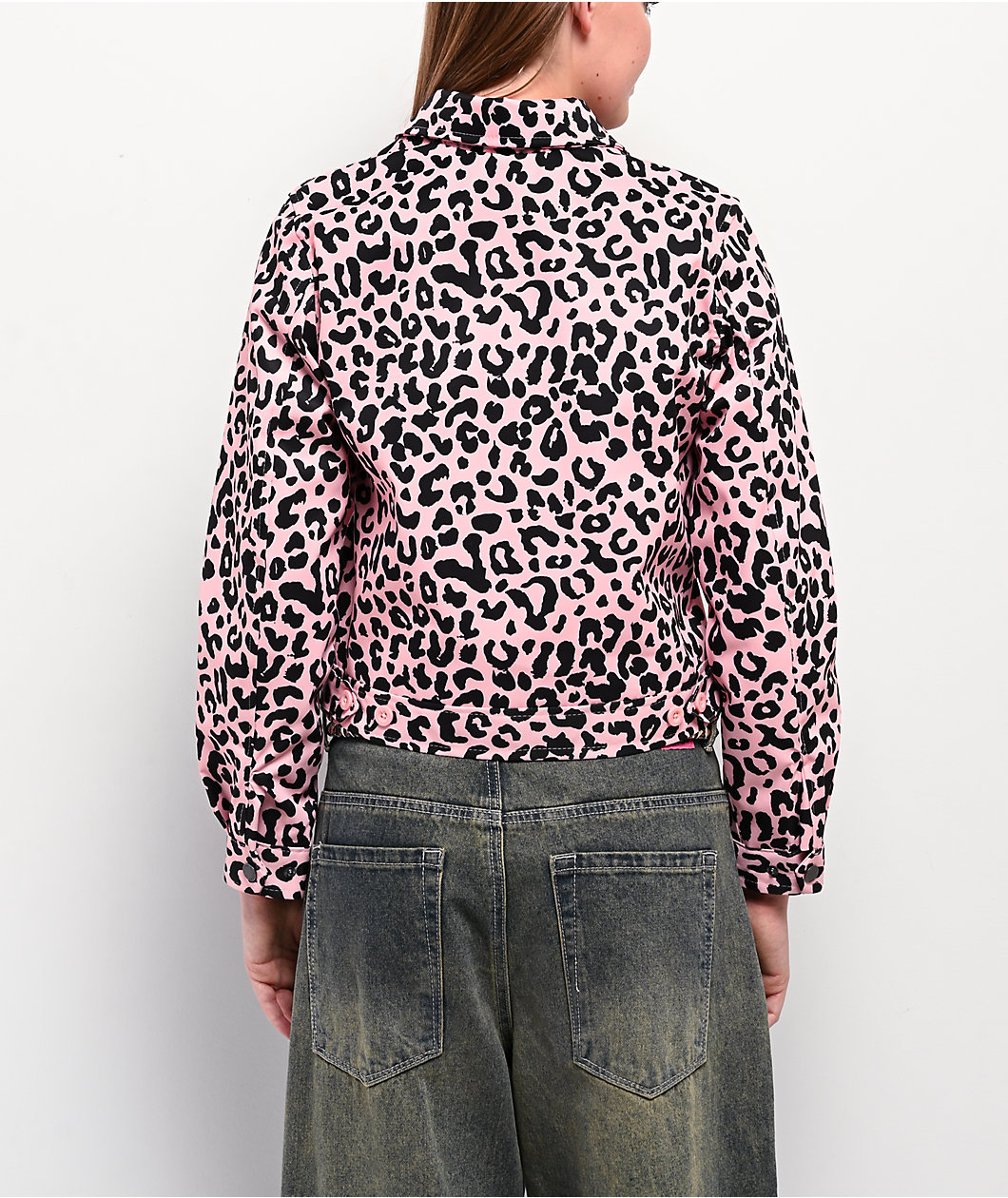 Von Dutch Leopard Print Pink Work Jacket