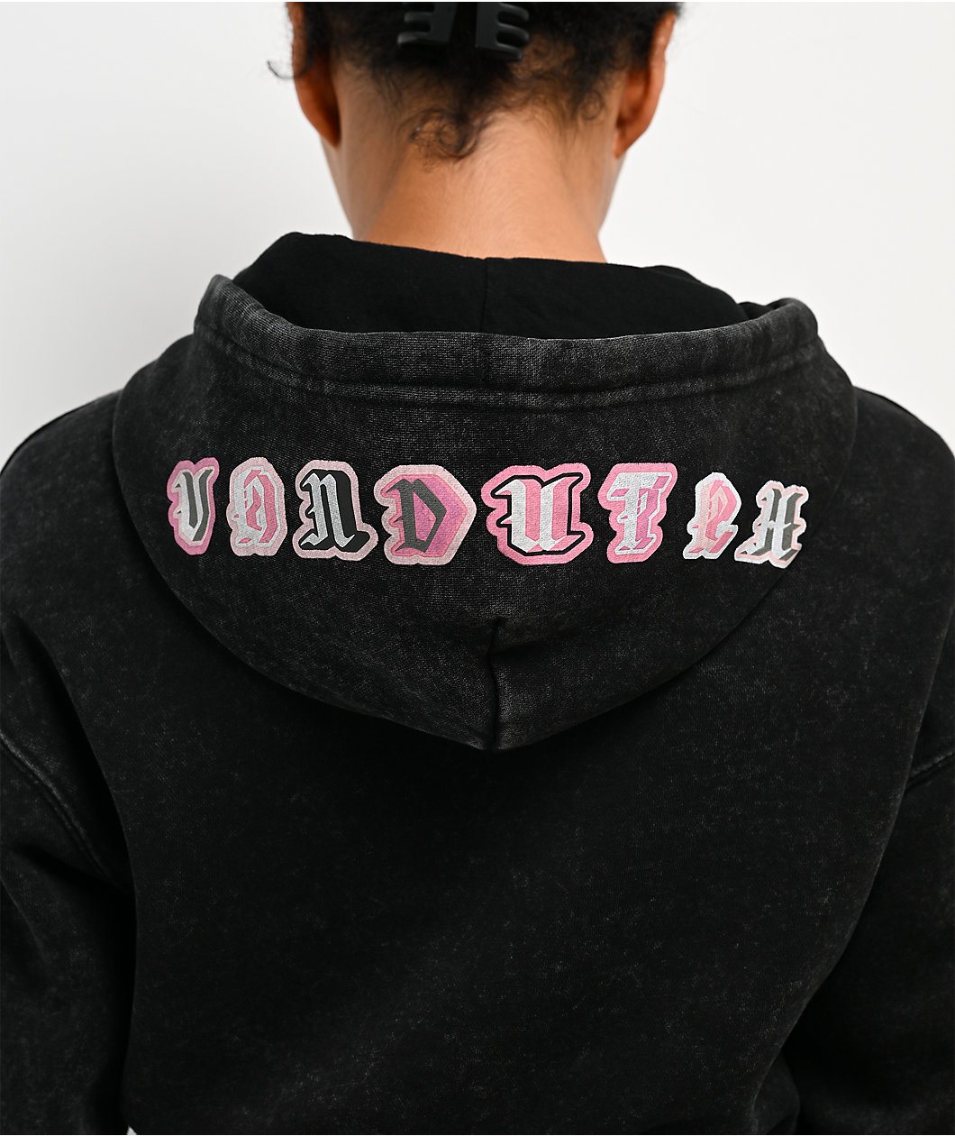 Von Dutch Mineral Black Crop Hoodie