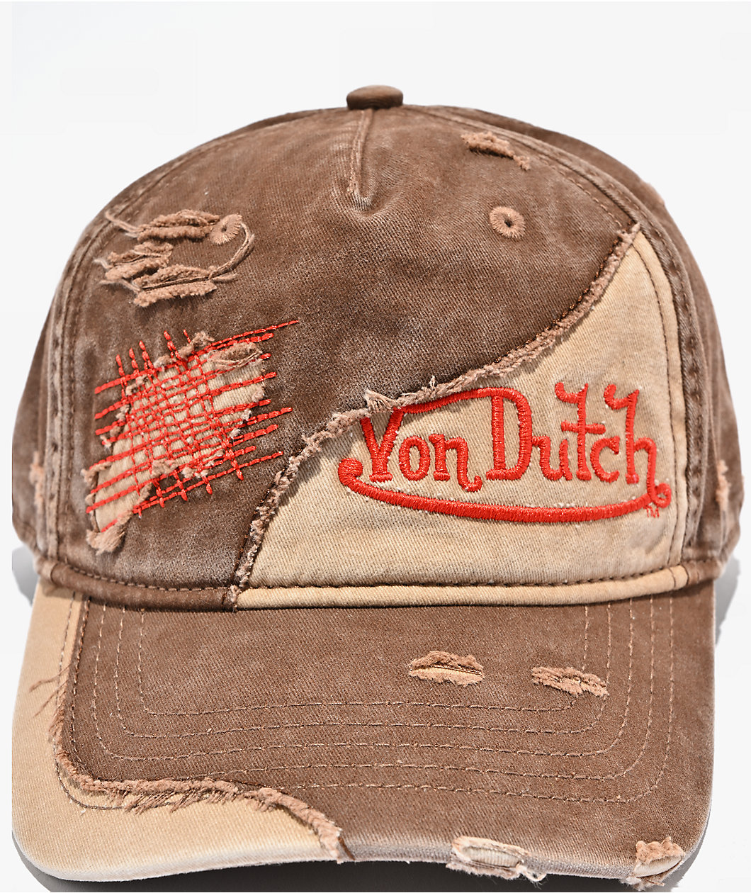 Von Dutch Misfit Brown Strapback Hat