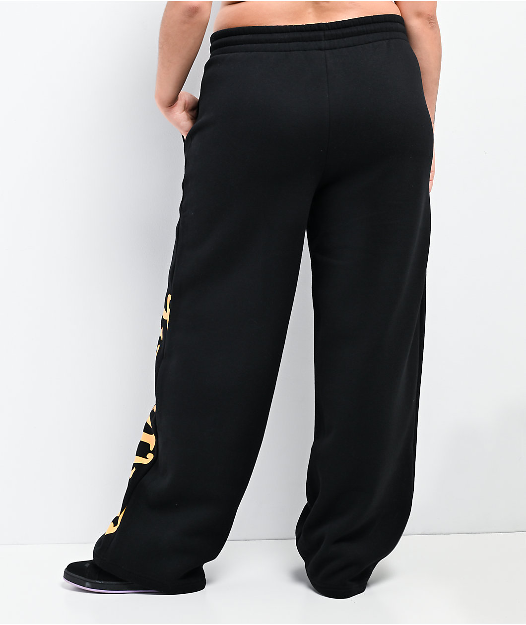 Von Dutch Patch Black Wide Leg Sweatpants