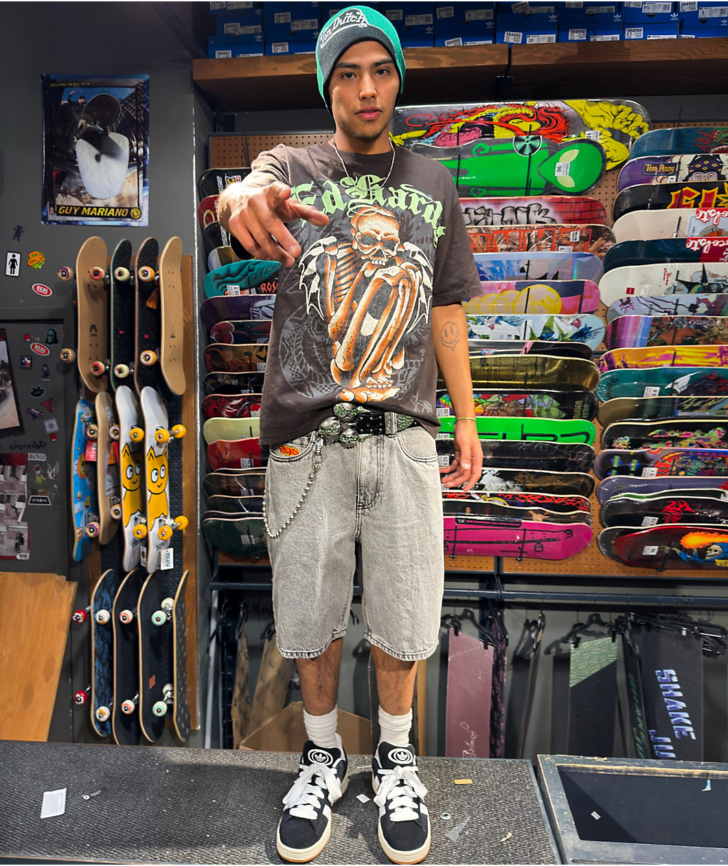 Von Dutch Patchy Pine Skully Beanie