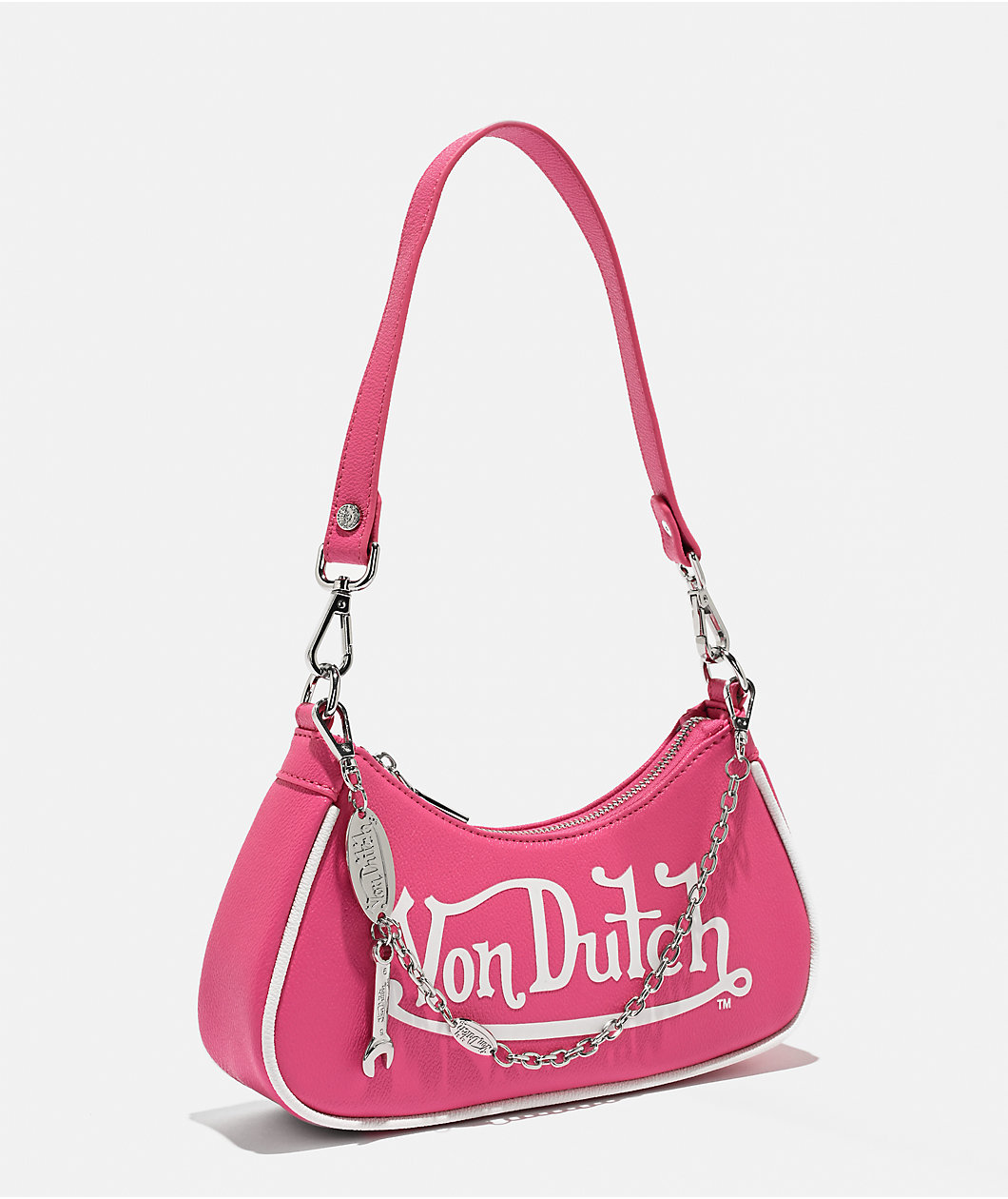 Von Dutch Pink & White Shoulder Bag